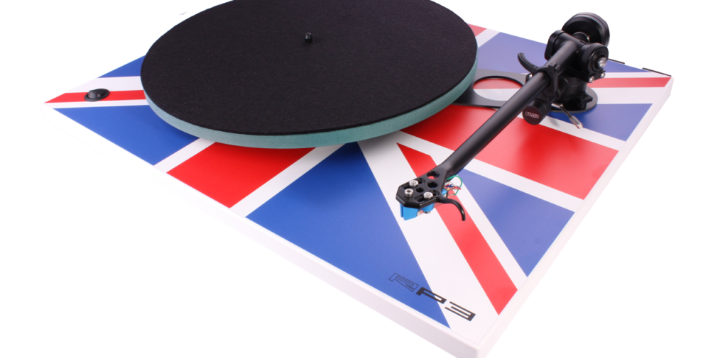 Rega-skivspelare med Union Jack
