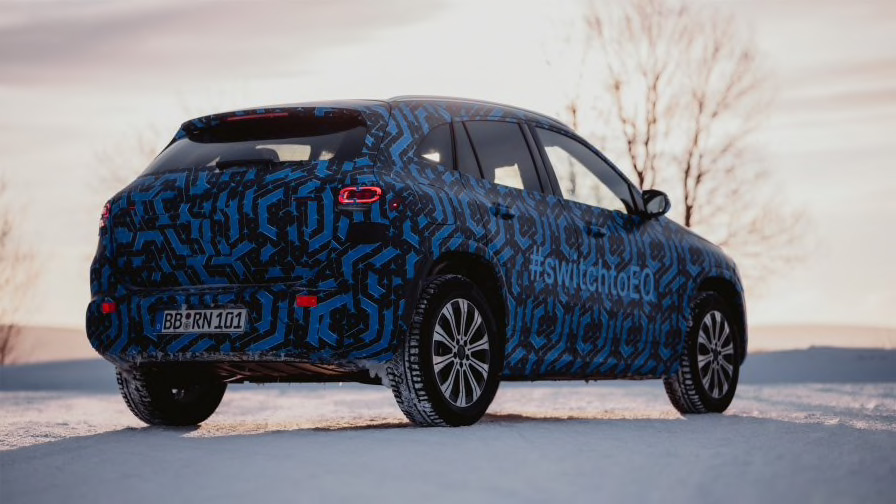 Mercedes EQA: Familjebil med Burmester-ljud? 2 Mercedes EQA winter testing 2