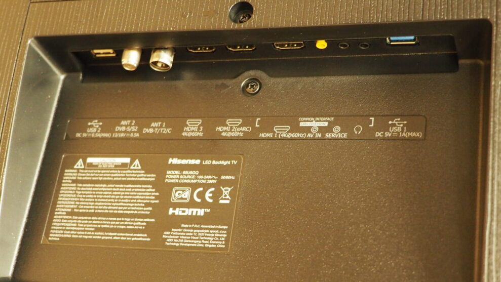 Hisense U8GQ connections Hisense U8GQ connections