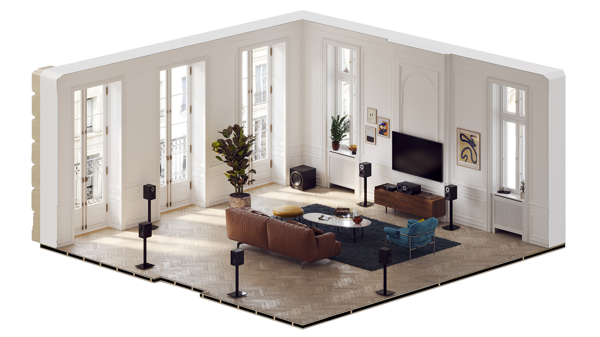 DALI EQUI Environmental Large room 7.1 system Isometric OBERON 1 C Day DALI EQUI Environmental Large room 7.1 system Isometric OBERON 1 C Day