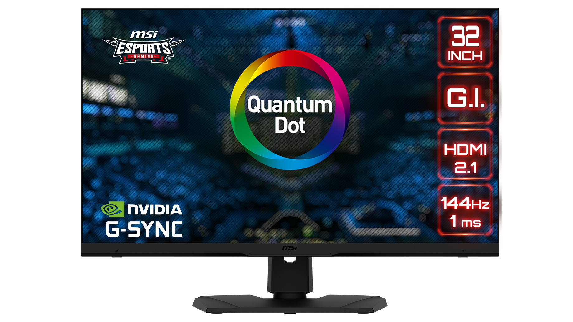 MSI Optix MPG321UR QD front highlights MSI Optix MPG321UR QD front highlights