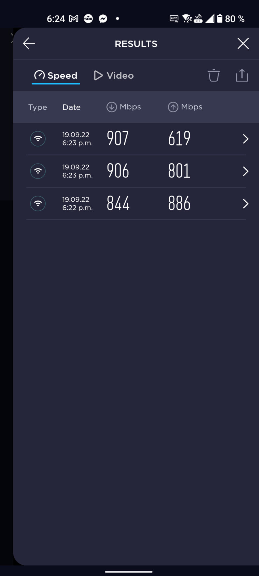 Asus ET12 app speed 6 GHz with Zenfone 9 next to router