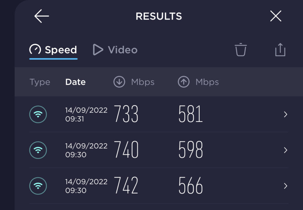 Huawei Mesh 7 - speedtest - router and smartphone same room