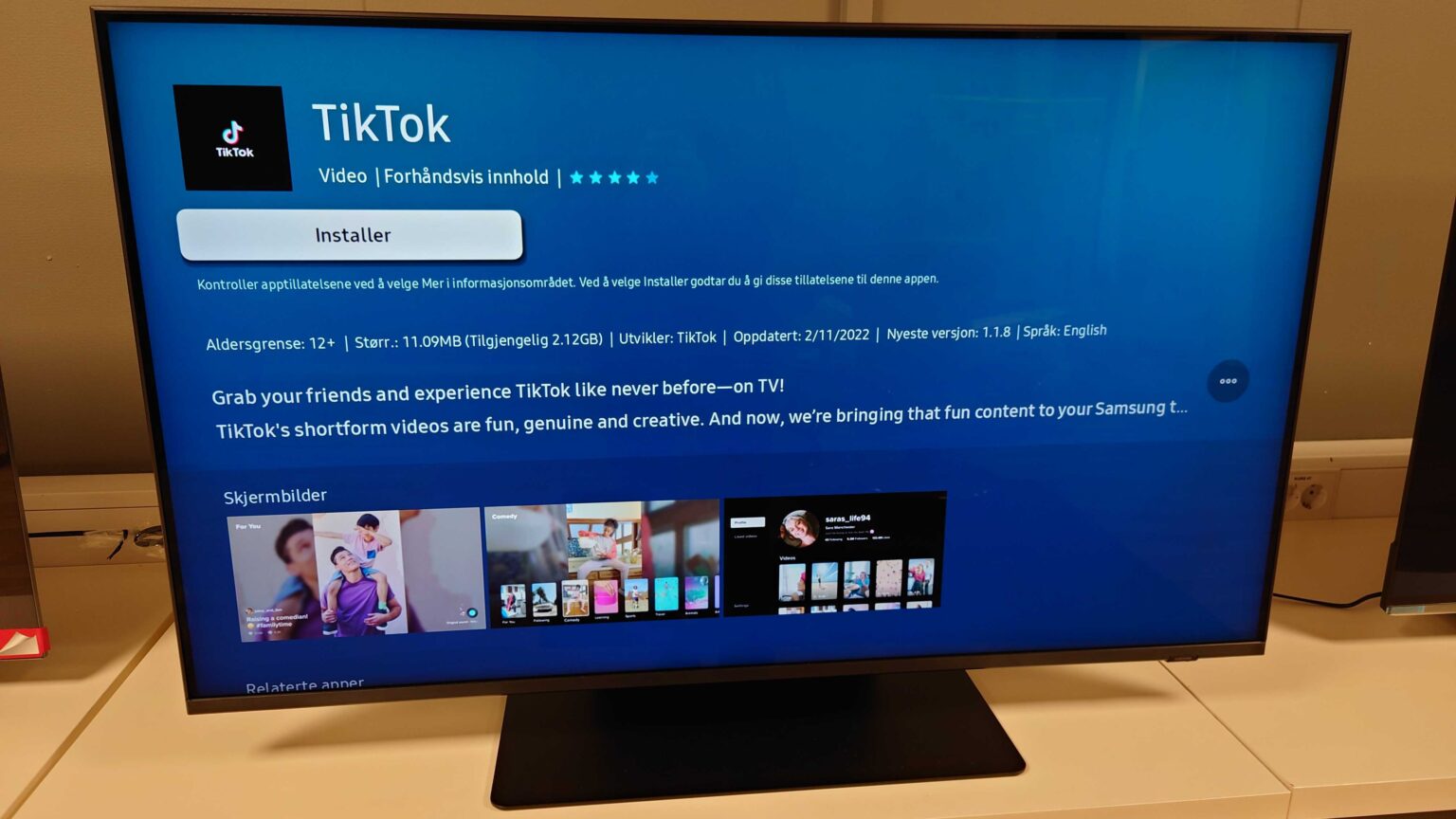 TikTok-appen för Samsung TV nu i Sverige