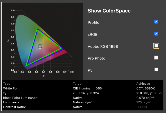 MSI MP341C calibration result