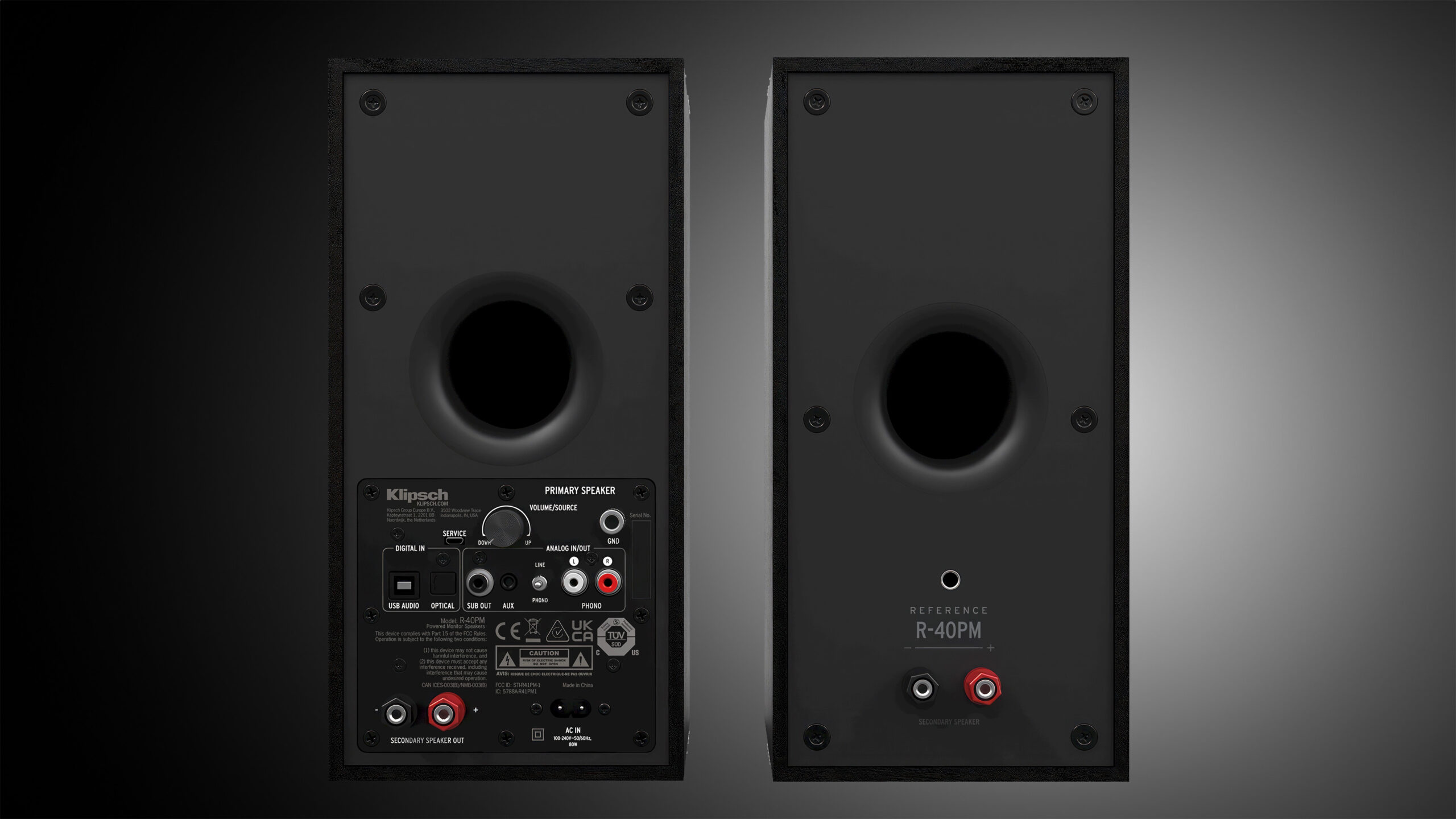 R-40PM och R-50PM: Aktiva Klipsch-högtalare 2 Klipsch R-40PM-Pair-Back