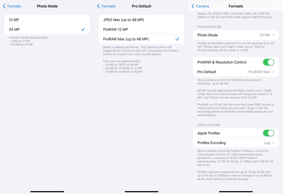 iphone 15 pro max camera settings 1