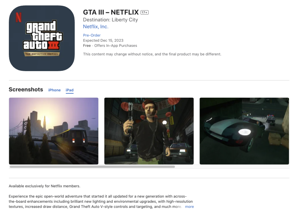 Mobilversjoner av de klassiske GTA-spillene fra Netflix 1