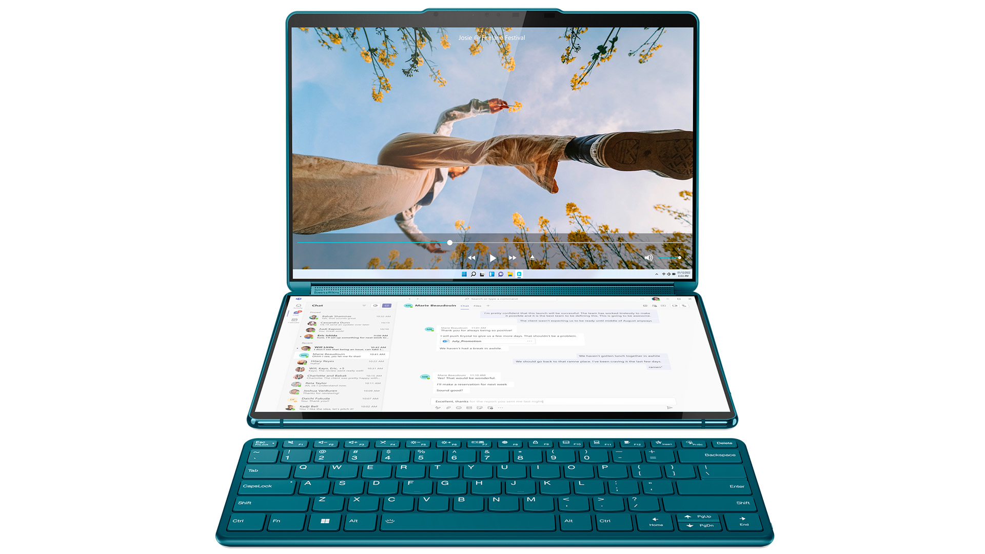 Lenovo Yoga Book 9i 2 01 Yogabook 9i Hero Front Facing JD With KB