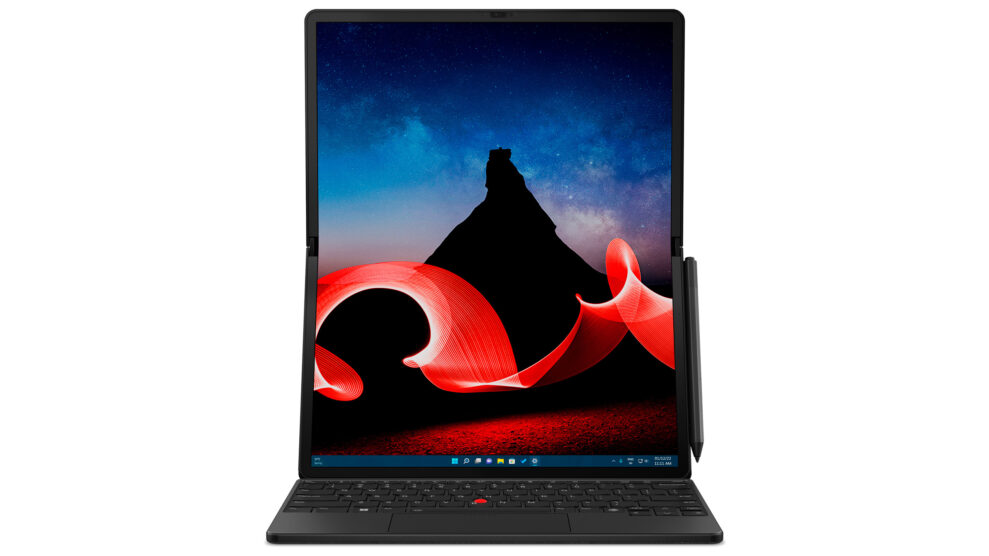21 Thinkpad X1 Fold Hero Front KB Attached