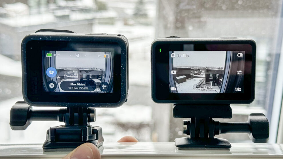 DJI Osmo Action 4 vs GoPro Hero12 Black main screens