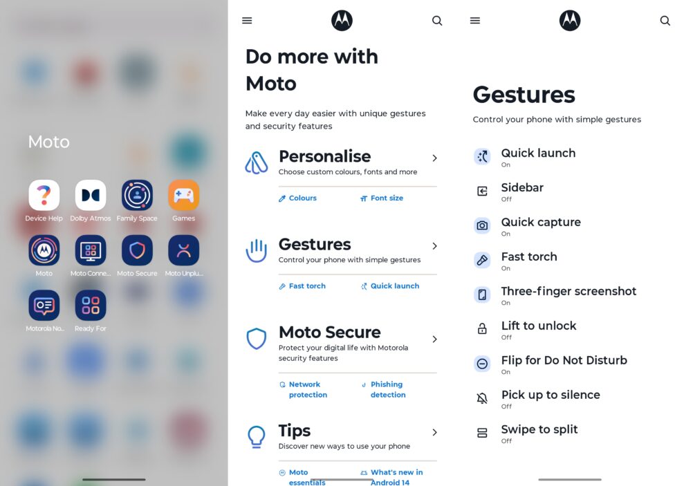 Motorola Edge 50 Pro 5 Moto settings
