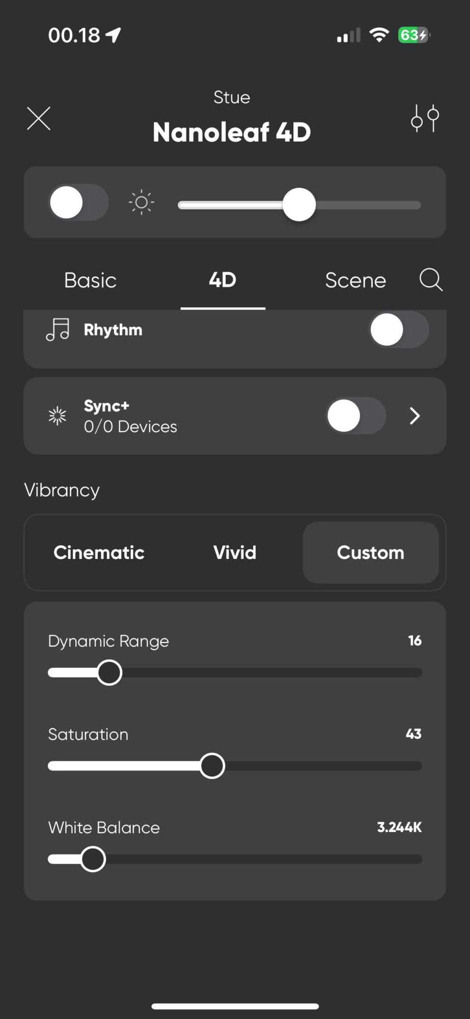 Nanoleaf 4D Screen Mirror + Lightstrip 4 My Settings