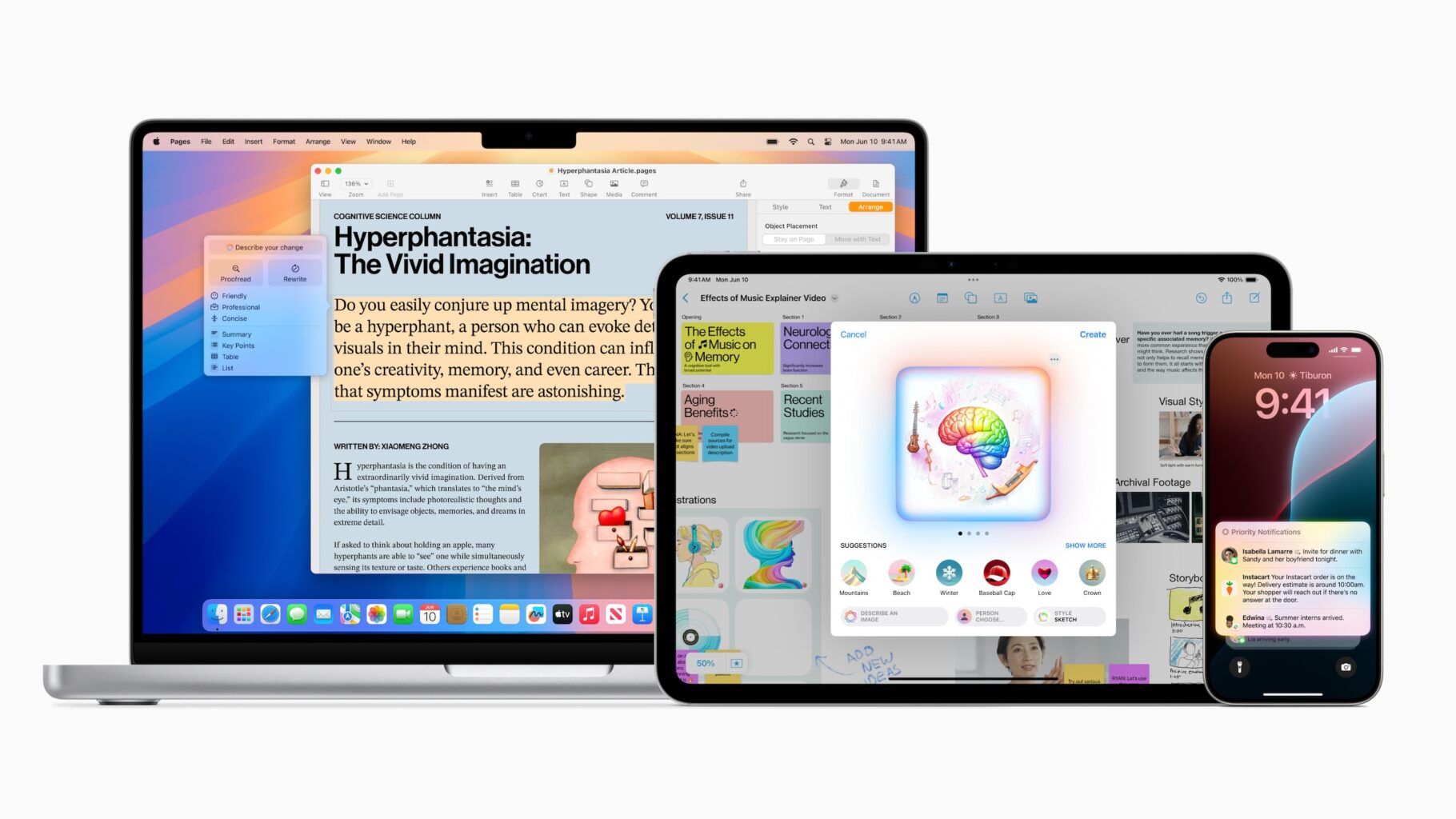 Flodvåg av nyheter i Apples operativsystem