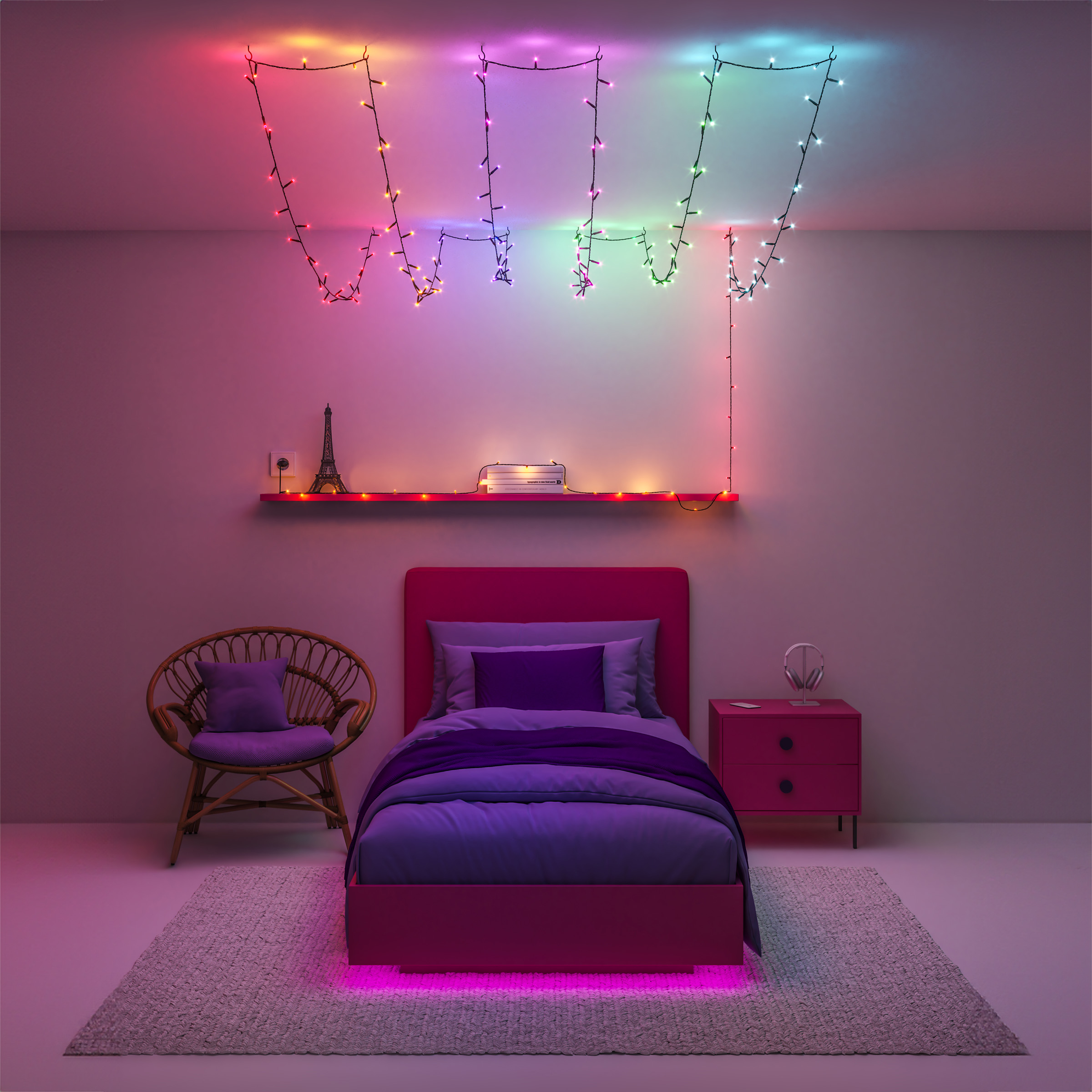 WiZ Smart Fairy Light 2 8720169076969 8720169076983 046677605506 WiZ Fairy Lights color bedroom Wifi LED EU NAM 9x16 PUP