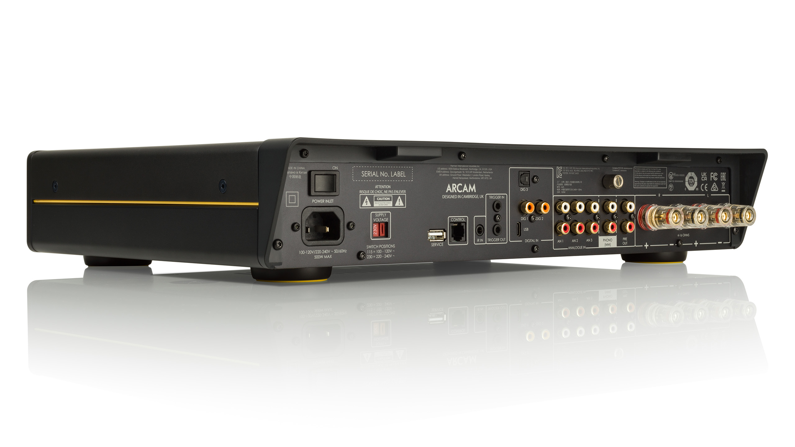 Arcam Radia A25 3 ARCAM Radia A25 ConnectionPanel LeftSideReflection