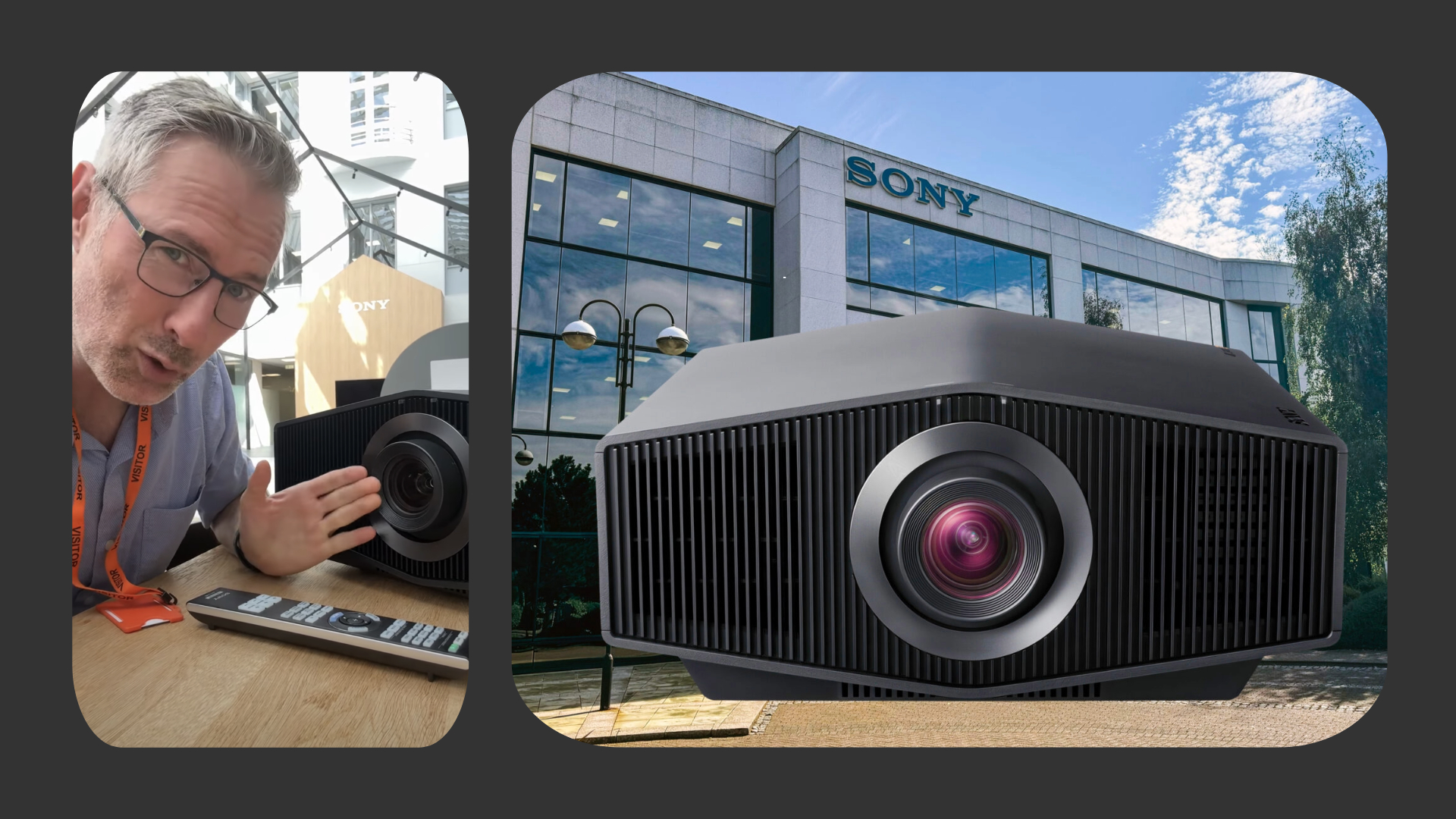 Geir på lansering av nya Sony-projektorer