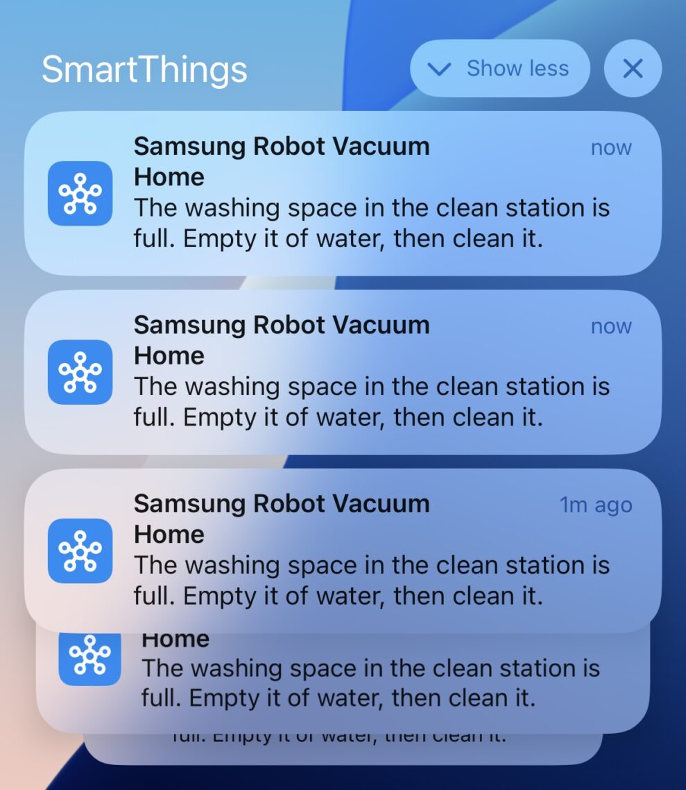 Samsung Bespoke Jet Bot Combo AI (VR7MD97714G) 5 Samsung jet bot notifications