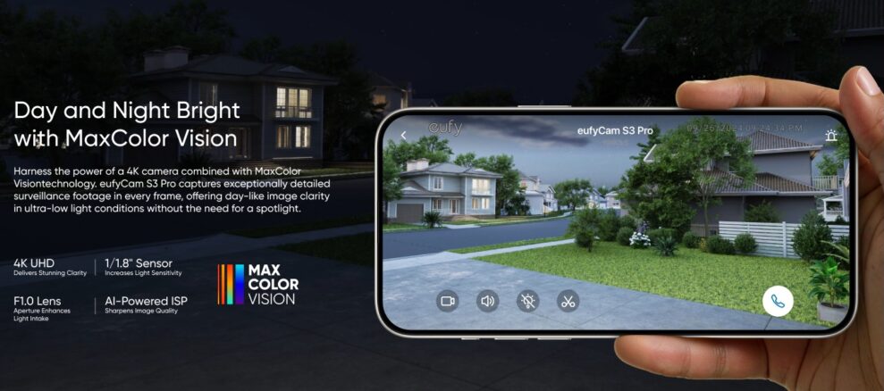 EufyCam S3 Pro filmar i färg även i mörker 2 eufycam s3 pro app