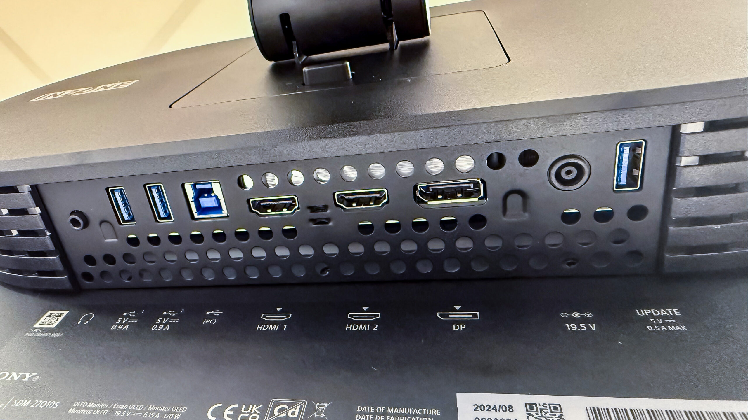 Sony Inzone M10S (27Q10S) 3 Sony Inzone M10S connections GeirNordby