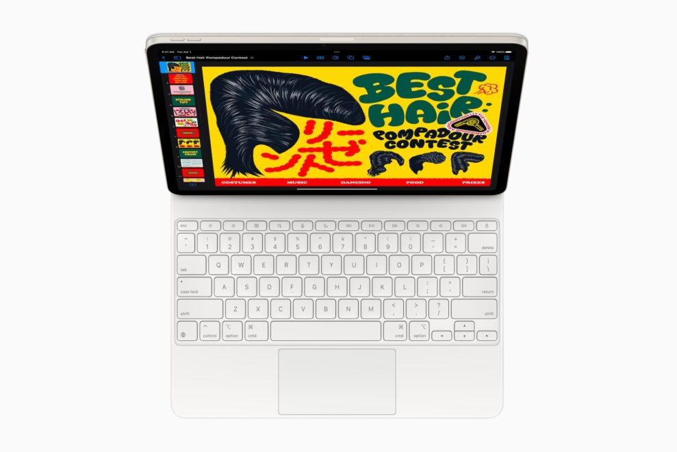Apple iPad Air and Magic Keyboard top view web