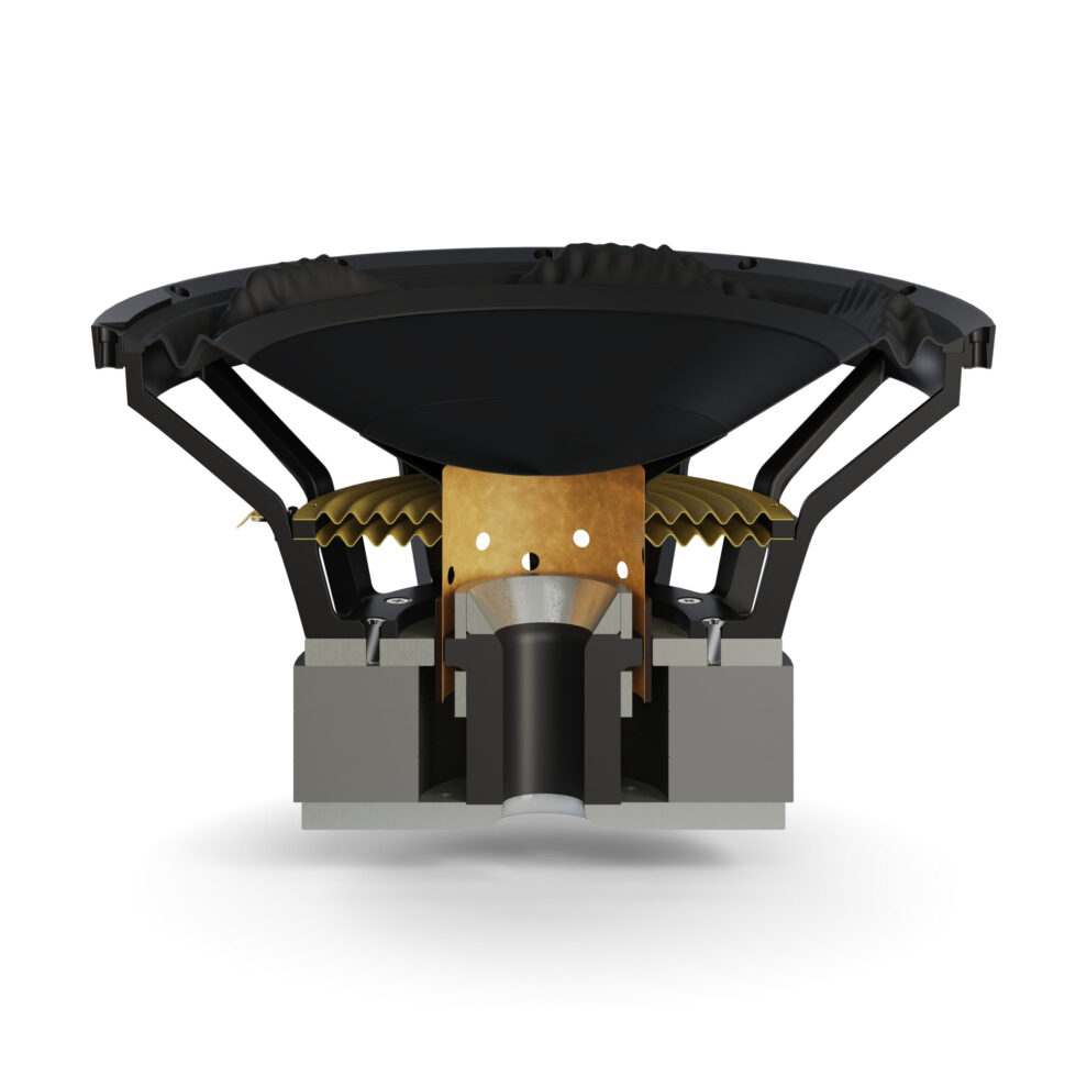 DALI SUB V-16 F black metal u grill cut woofer side angled-4961x4961-d8f2ff6