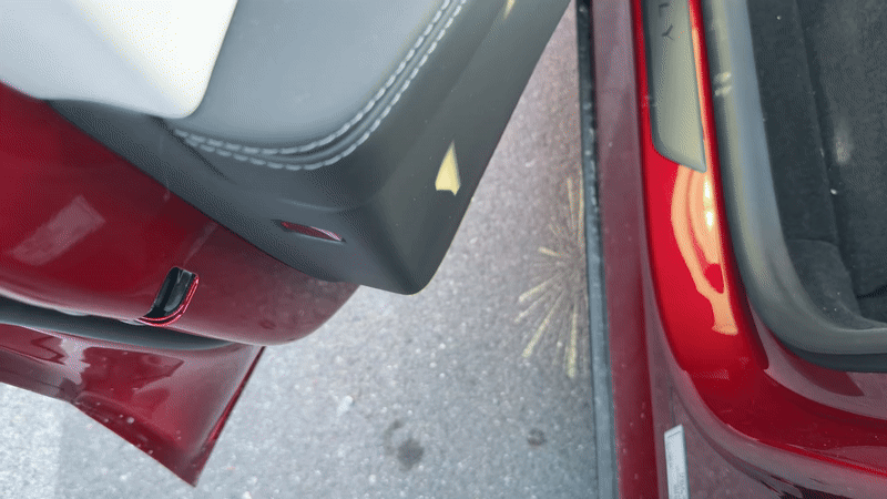 Tesla Model Y Performance 2025 logo projected