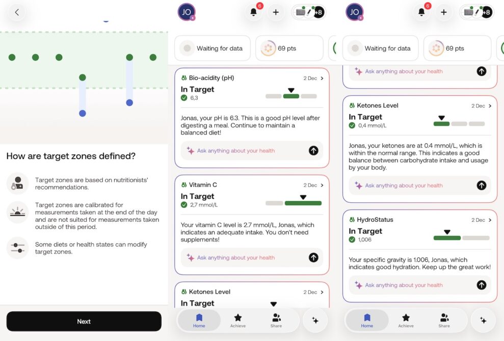 Withings U-Scan Nutrio 6 Withings U Scan results