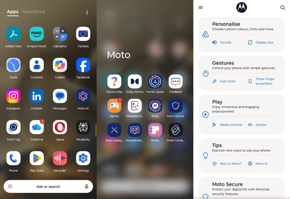 Motorola Signature 3 motorola signature interface