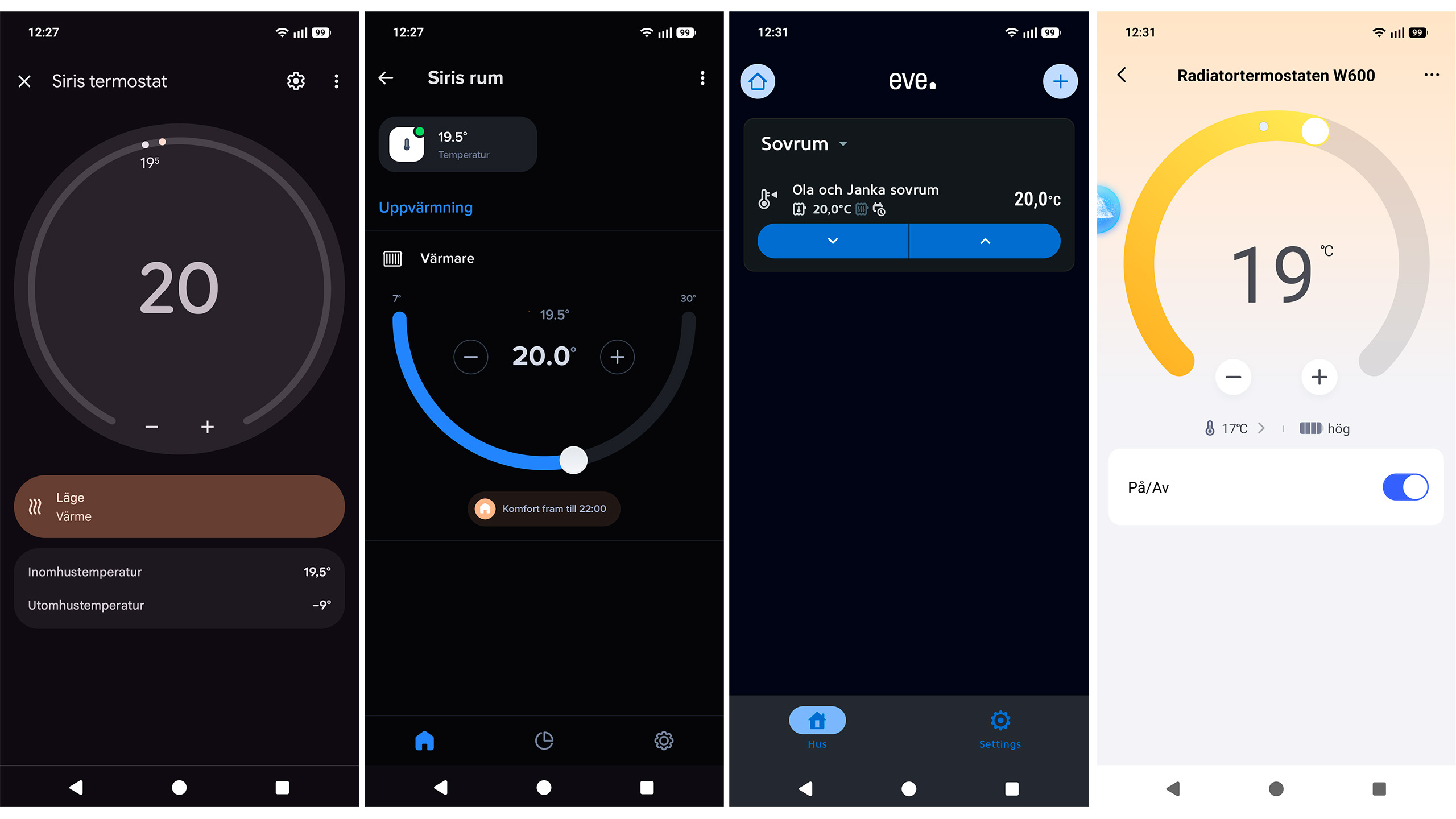 GoogleHome Netatmo Eve Aqara screenshot