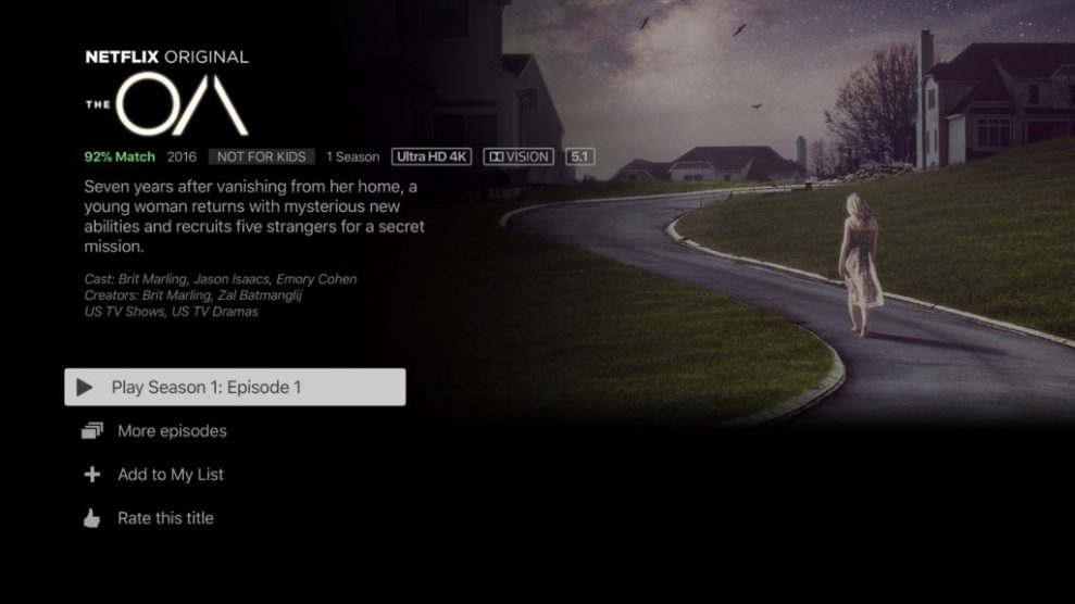 Netflix 4K HDR The OA