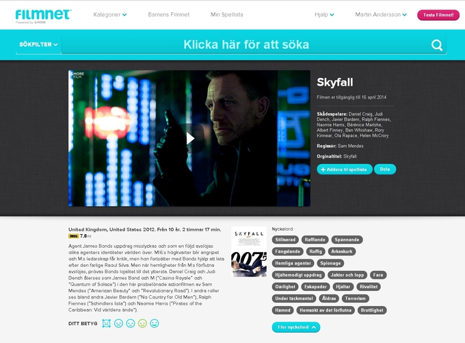 Bättre sökmotor på Filmnet