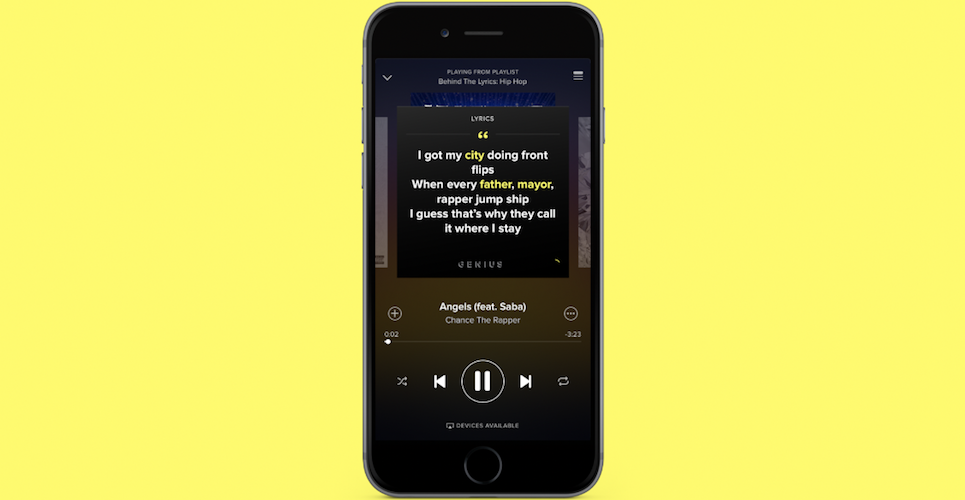 Spotify förklarar låttexter