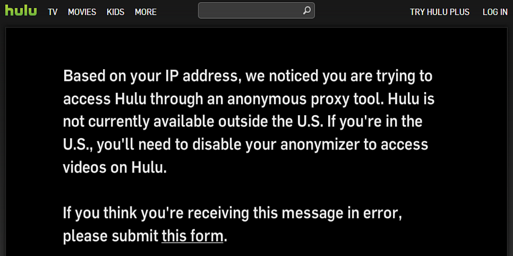 Hulu blockerar VPN-användare